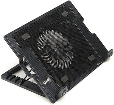 iggual – Base Refrigeradora Portátil de hasta 17” con 1 Ventilador Ultra Silencioso, Base Ajustable y Antideslizante con 4 Alturas, Incluye Cable USB-A (RP1V17)